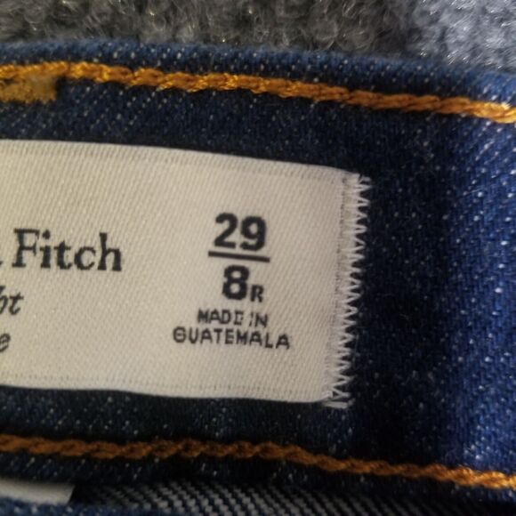 ABERCROMBIE FITCH jeans curve love 90s straight ultra high rise dark wash 29 8R - Picture 3 of 10